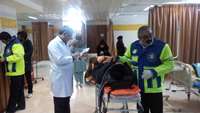 خدمت رسانی به مصدومان حادثه برخورد دوقطار مسافربری